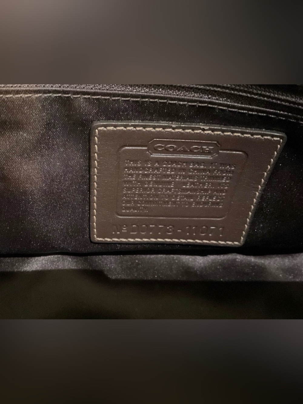 Coach Brown Signature Leather Messenger Bag with Gold-Tone Hardware - Picture 2 of 2